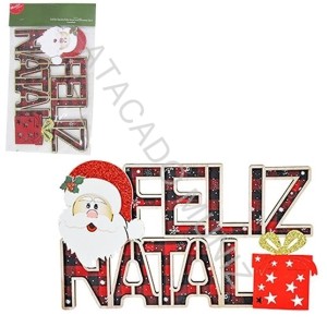 ENFEITE QUADRO FELIZ NATAL CPM PAPAI NOEL E PRESENTE