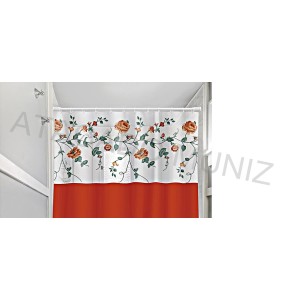 CORTINA PARA BOX PERFETTO LUXO ESTAMPADA VISOR ROSAS 1,38X2MTS