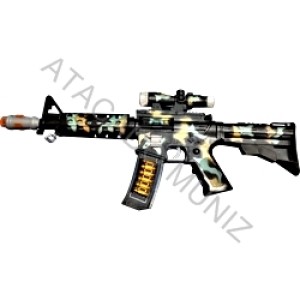 BRINQUEDO ARMA DE PLASTICO MONA KIDS SOM E LUZES PILHA 50X21CM REF GN92010