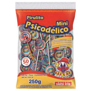 PIRULITO SANTA RITA PACOTE 250G MINI PSICODELICO TUTTI FRUTTI