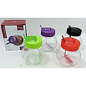 PORTA CONDIMENTOS DE VIDRO WINCY COM COLHER