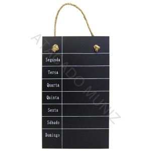 PORTA RECADO DE MADEIRA SEMANA PARA PENDURAR