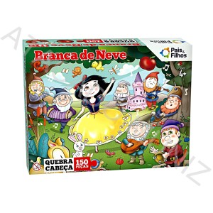 QUEBRA CABECA PAIS E FILHOS BRANCA DE NEVE COLECAO SUPER CLASSICOS COM 150 PECAS 39X24CM