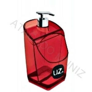 DISPENSER UZ UTILIDADES VERMELHO TRANSLUCIDO PESCANTE METAL 600ML