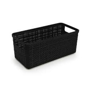 CESTO NITRON JUTA ALONGADO PRETO PEQUENO