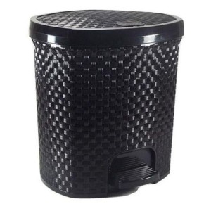 LIXEIRA NITRON RATTAN 6 LITROS PRETO