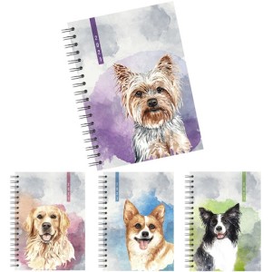 AGENDA ESPIRAL CACHORRO EM AQUARELA 2021 11X15,2CM