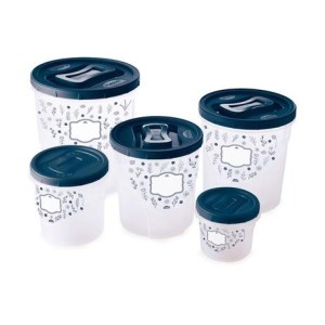 CONJUNTO MANTIMENTO PLASUTIL DECORADA ROSCA 5 PECAS