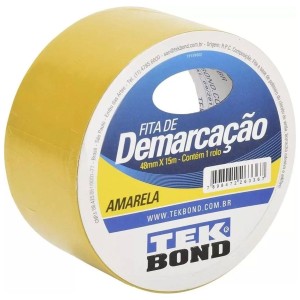 FITA ADESIVA TEK BOND DEMARCACAO AMARELO 48MMX15M