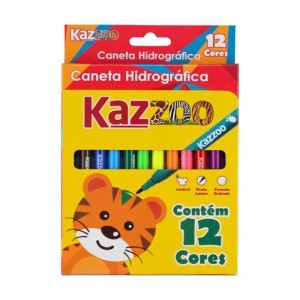 CANETA HIDROGRAFICA 12 CORES KAZZOO