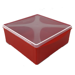 ORGANIZADOR MULTIUSO QUADRADO BAIXO 2,8 LITROS VERMELHO TOP LINE