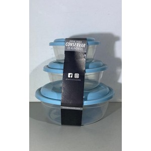 3 POTES REDONDO 350ML/ 700ML/ 1500ML RAINHA