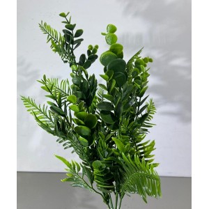 BUQUE DE PLASTICO EUCALIPTO E SAMAMBAIA 44CM