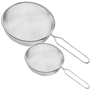 KIT PENEIRA DE METAL ABBMIX COM 2 PECAS 10CM E 8 CM