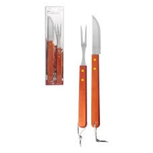 KIT CHURRASCO INOX GARFO/FACA 34 CM