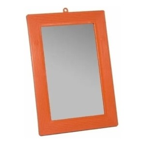 ESPELHO MOLDURA PLASTICA LARANJA N14 15X21CM