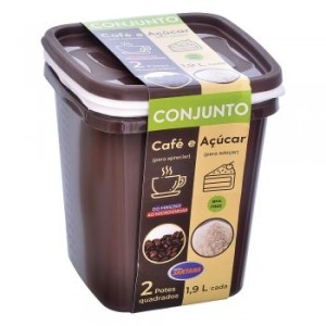 CONJUNTO DE  POTES SANTANA 2 PECAS 1,9 LITROS CAFE E ACUCAR